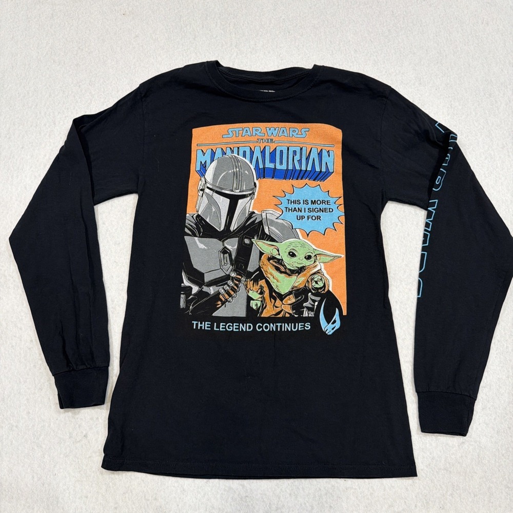 Star Wars The Mandalorian & Child Long Sleeve T-Shirt Adult Small Mad Engine